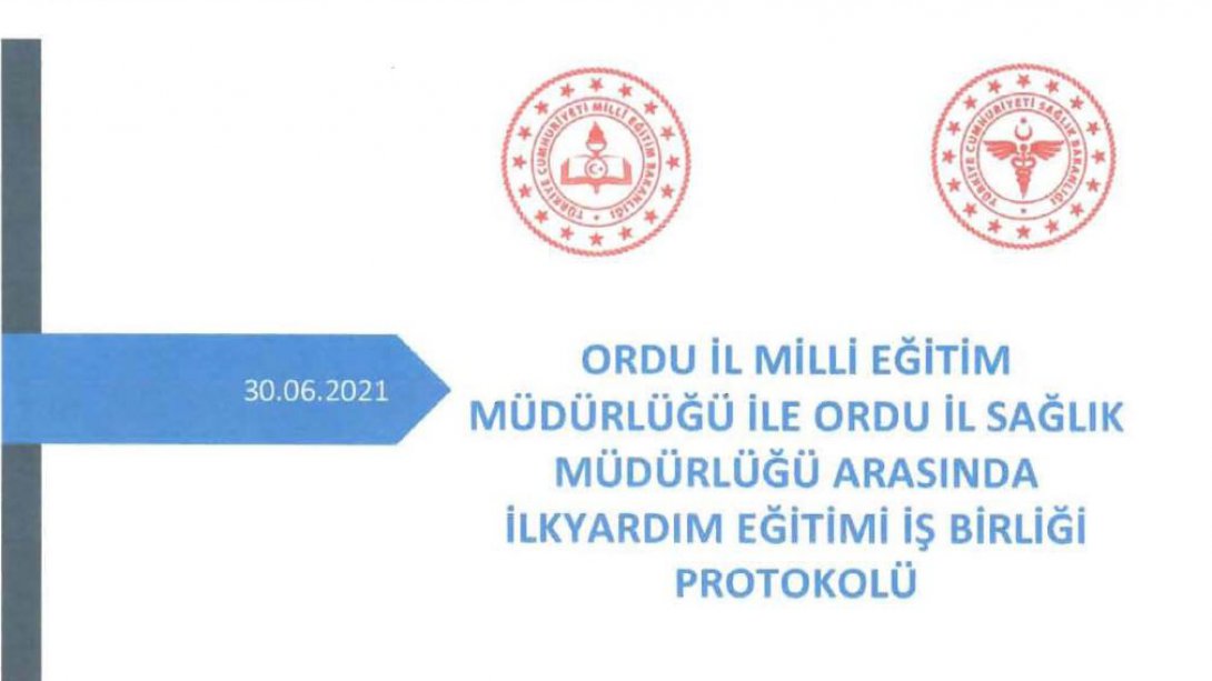 MÜDÜRLÜĞÜMÜZ İLE İL SAĞLIK MÜDÜRLÜĞÜ ARASINDA İLK YARDIM EĞİTİM PROTOKOLÜ İMZALANDI